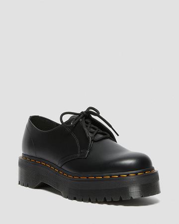 Black Men's Dr Martens Jarrick Lo Smooth Leather Platform Shoes | CA 626AHK